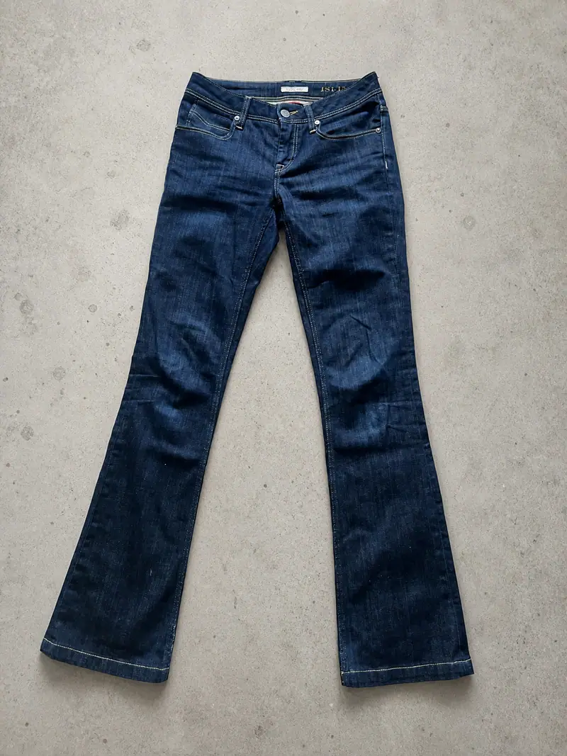 Burberry Brit — Dark Wash Low-Rise Bootcut Jeans