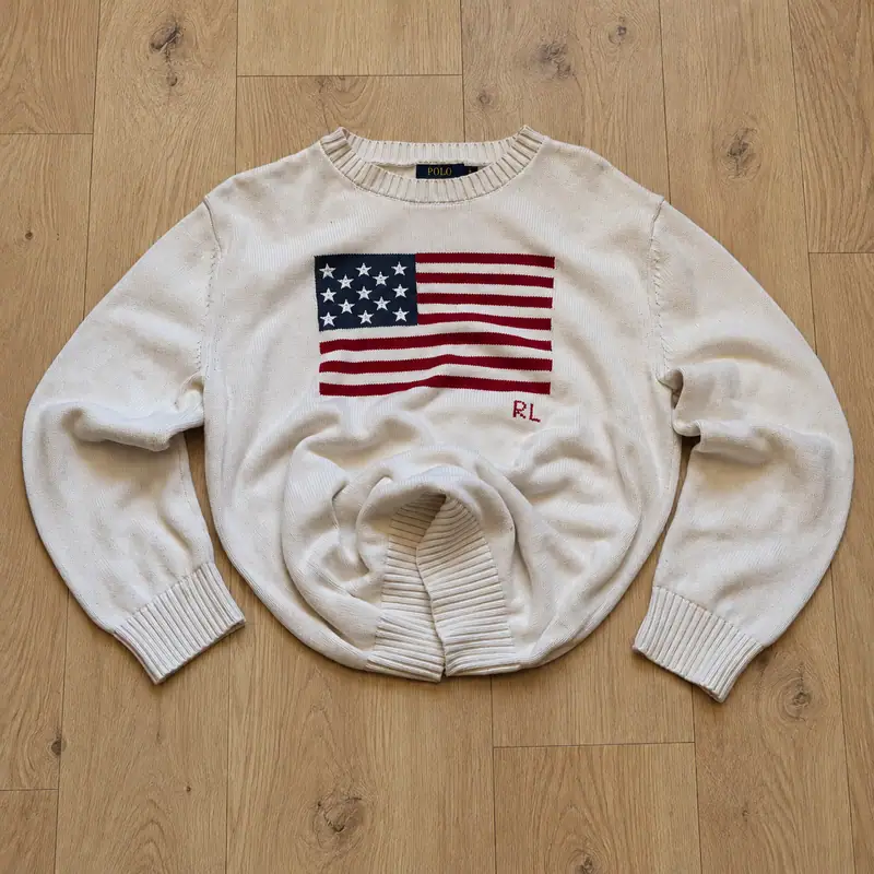 Ralph Lauren — White USA Flag Jumper