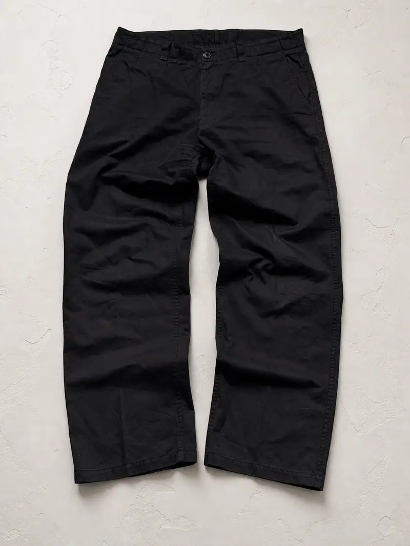 Issey Miyake — Black Straight Leg Trousers
